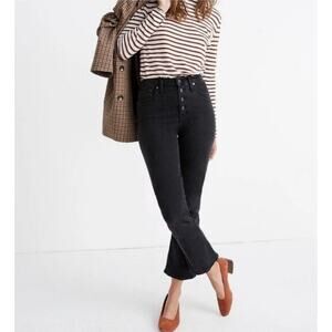 Madewell Jeans Size 29 Faded Black High Rise Button Fly Cali Demi Bootcut Boho